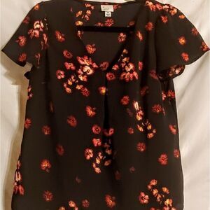 Women's Short Sleeve Floral Shirt